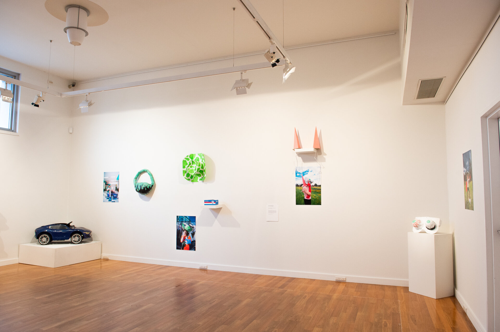   Choose Your Fighter,  2021, installation view, left to right: Amy Toma, Ethan Neish. 