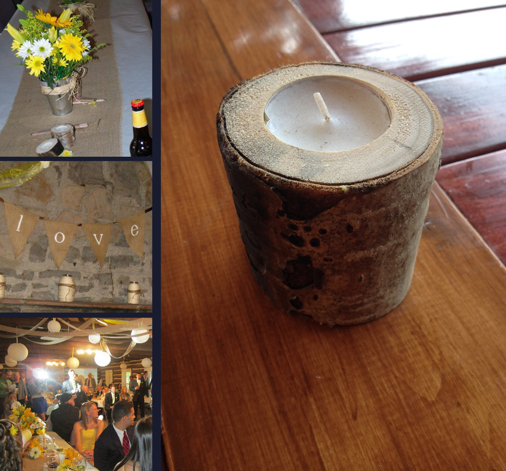 This candle went perfectly with our burlap/sunflower wedding theme. 