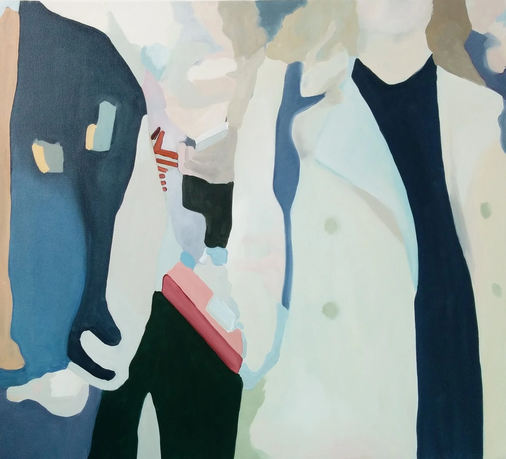 Pedestrians Approaching, 2017, 40x36” oil on canvas