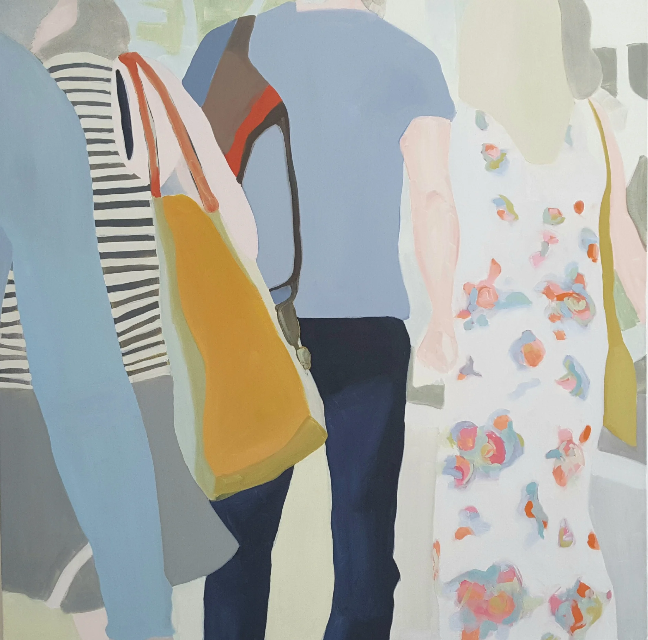 Bystanders III, 2018, oil on canvas, 40x40"