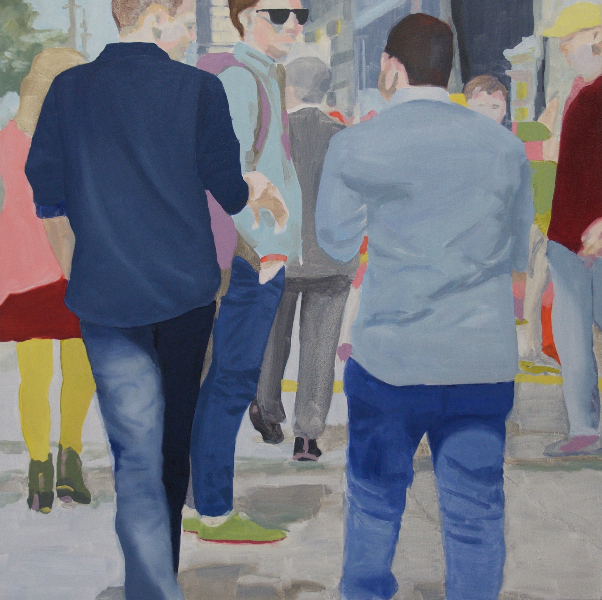 Denims, 2018, 30x30” oil on canvas