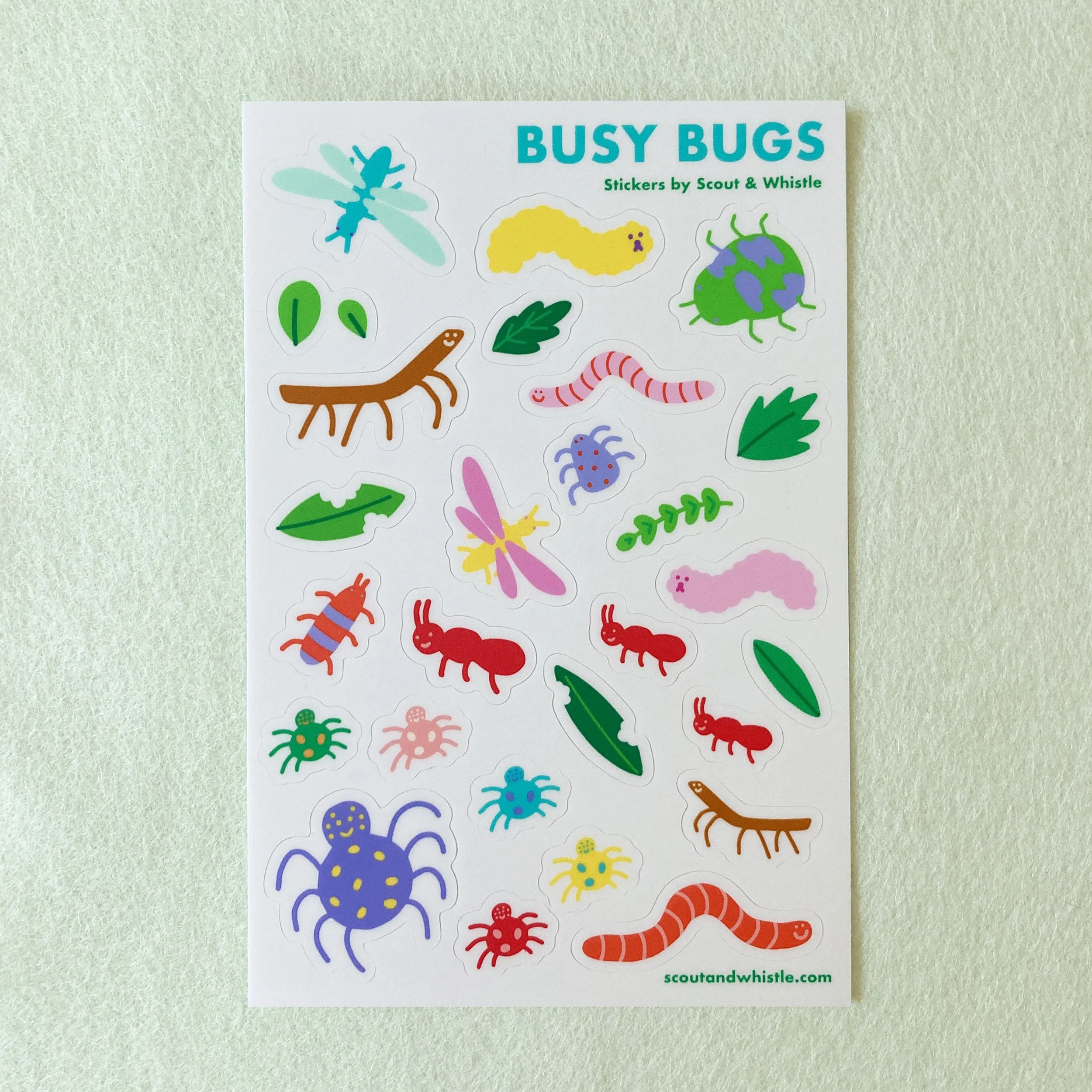 Busy Bugs sticker sheet