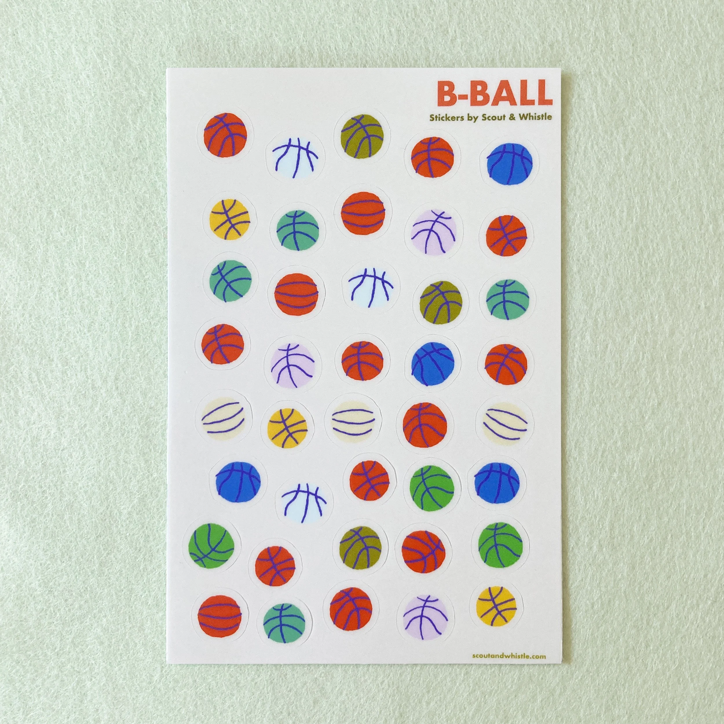 Basketball sticker sheet