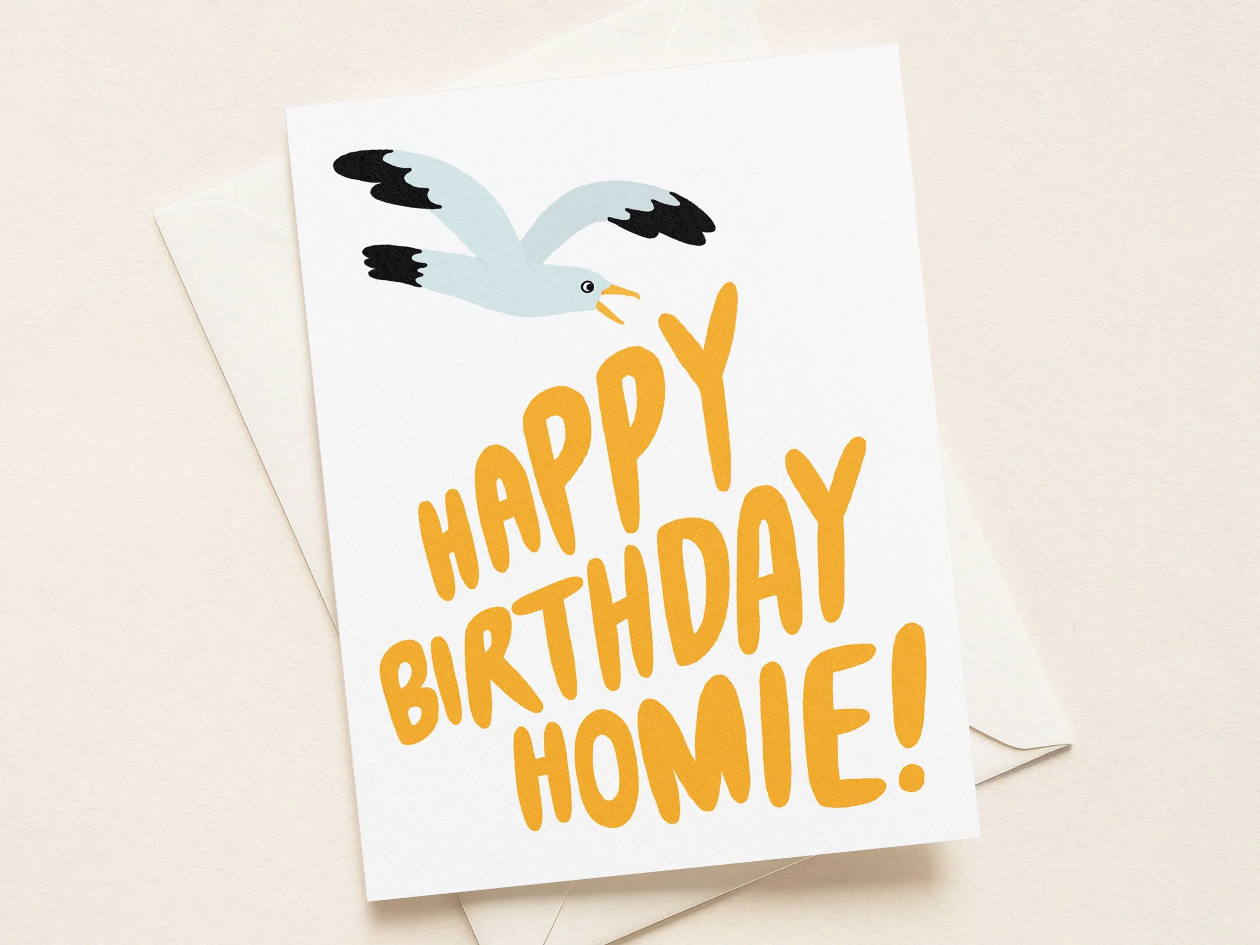 Birthday Seagull - greeting card