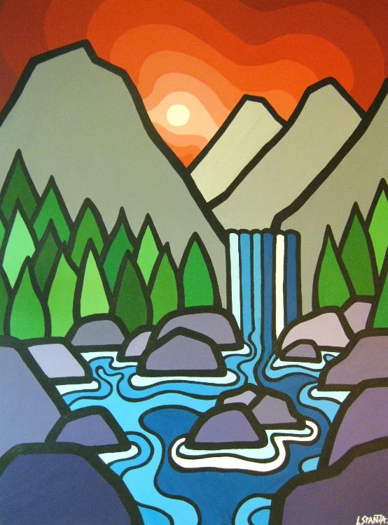 Title: The Falls II, 2011 Size: 40" x 30" Acrylic on Canvas SOLD