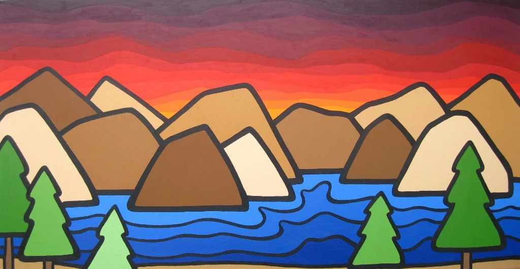 Title: A View Up Top, 2012 Size: 24" x 48" Acrylic on Canvas SOLD