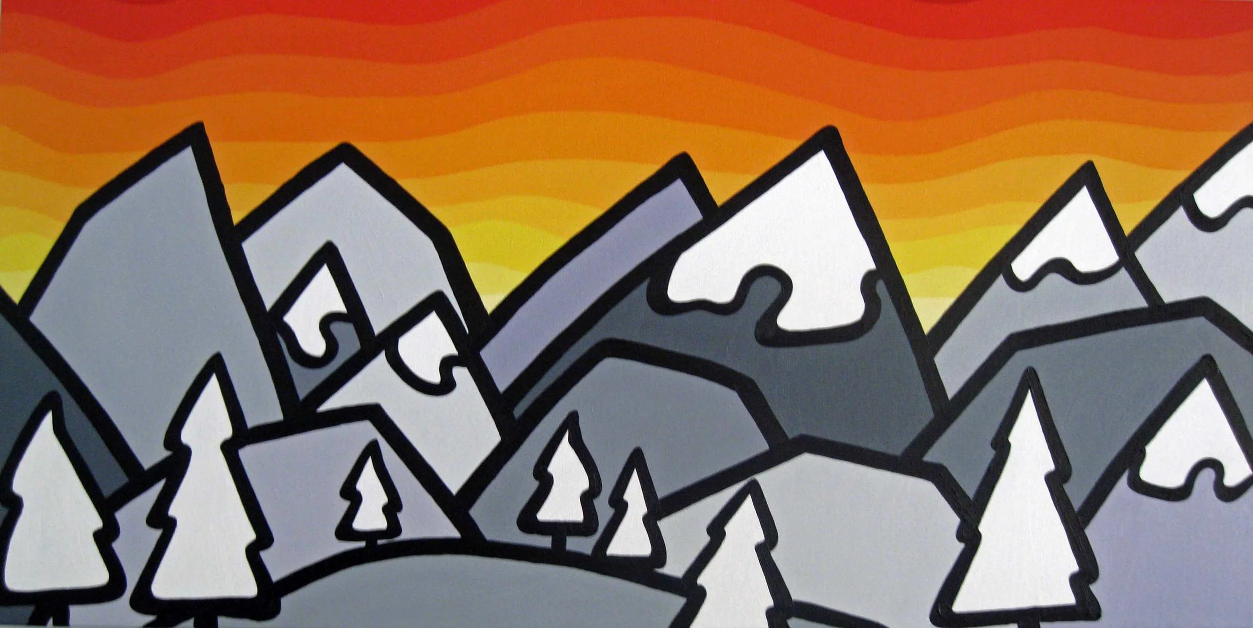 Title: Last Run of the Day Size: 18" x 36" Acrylic on Canvas SOLD