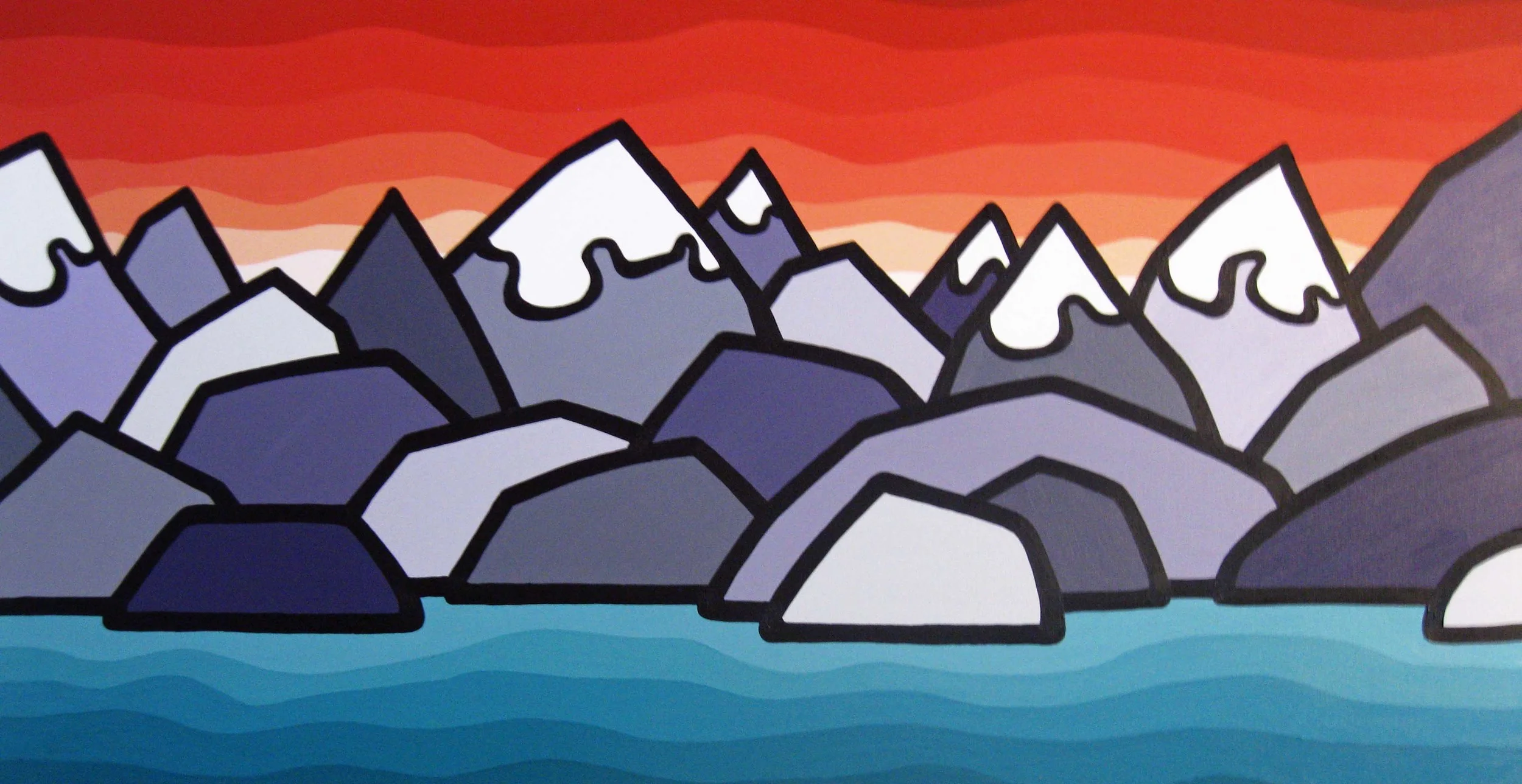 Title: Sunset in the Mountains Size: 24" x 48" Acrylic on Canvas SOLD