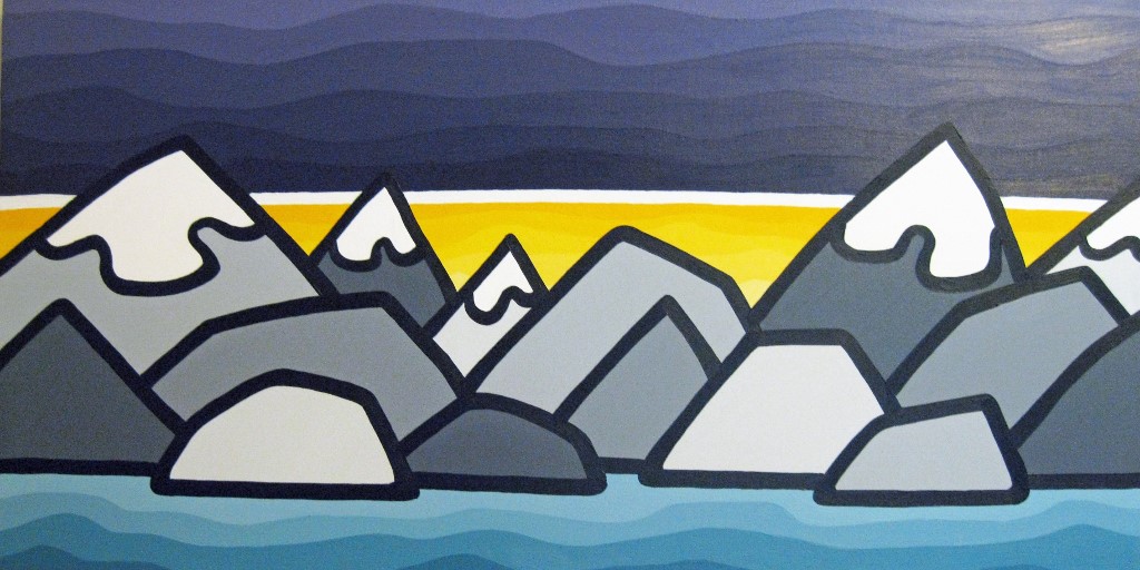 Title: Selkirk Sunrise, 2012 Size: 18" x 36" acrylic on canvas SOLD