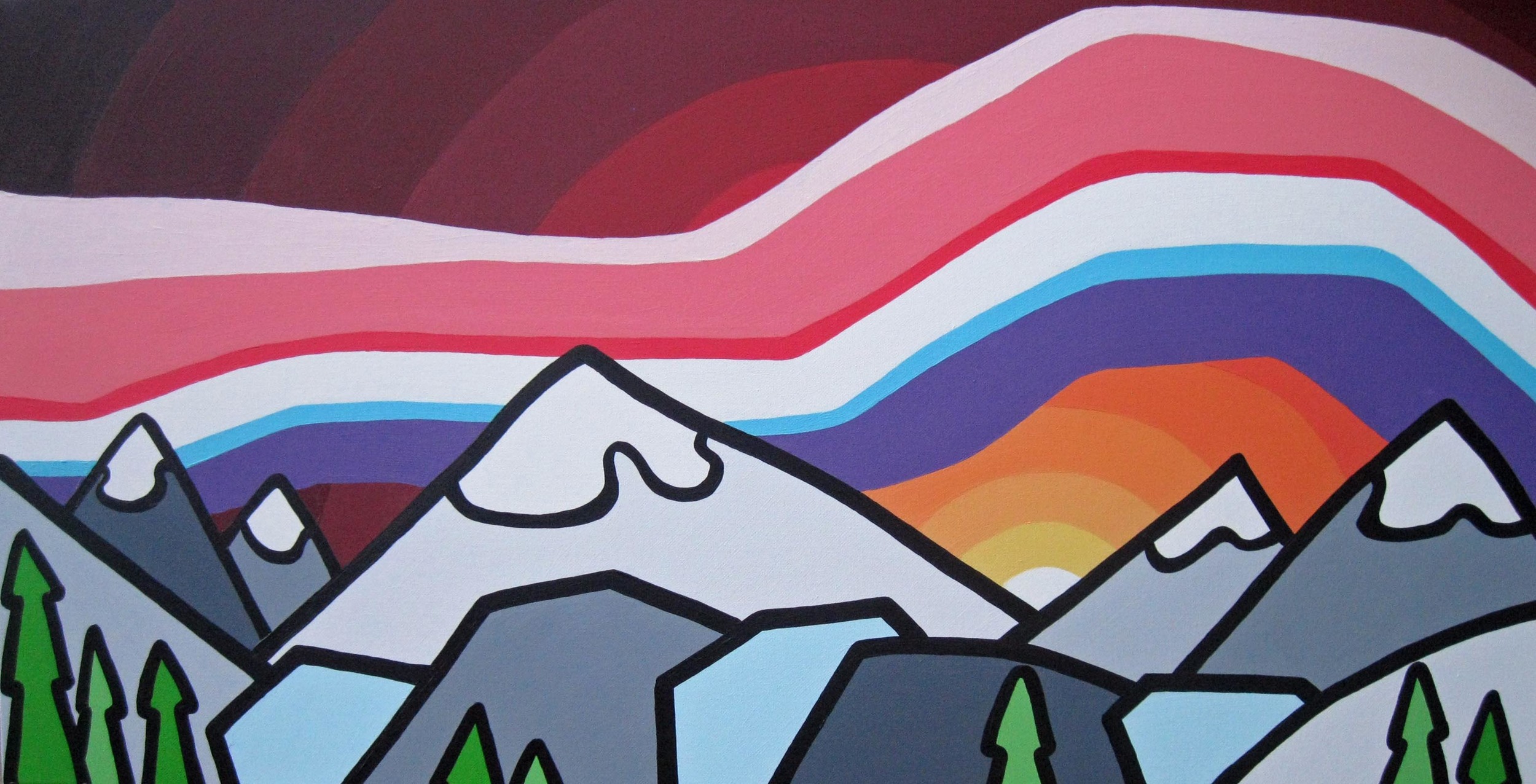 Title: Chasing Mountains, 2012 Size: 18" x 36" acrylic on canvas SOLD