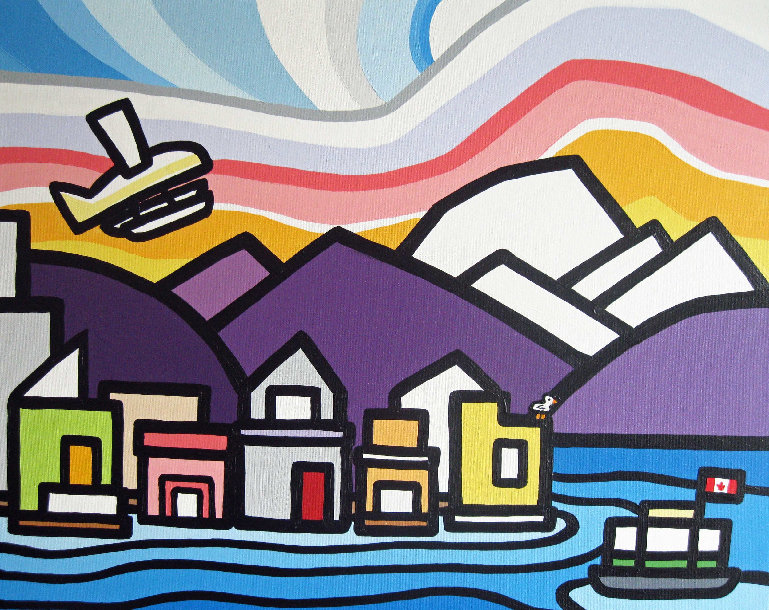 Title: Fishermans Warf, Victoria, 2013 SIze: 16" x 20" acrylic on canvas SOLD - COMMISSIONS