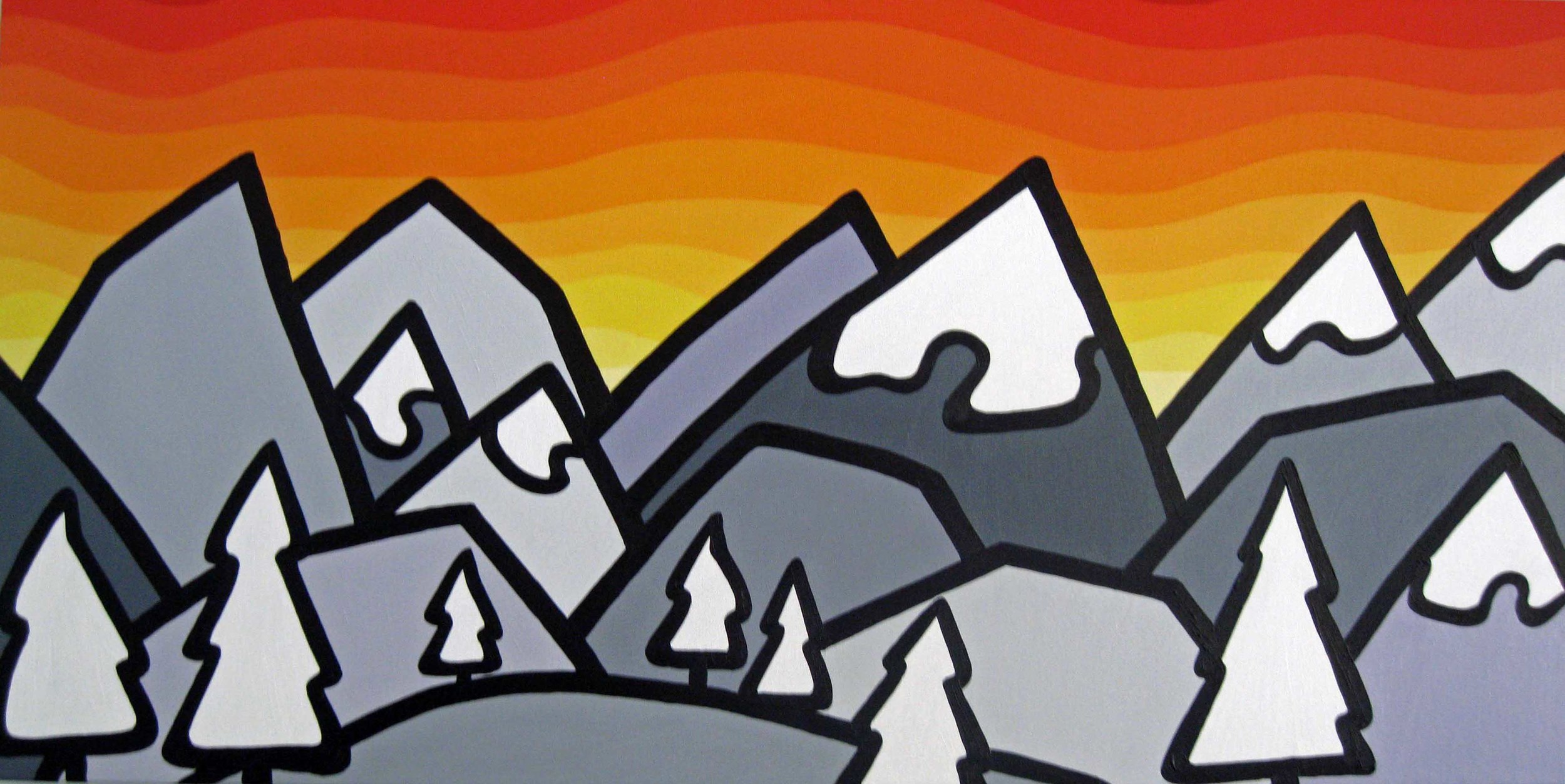 Title: Last Run, 2013 Size: 18" x 36" acrylic on canvas SOLD