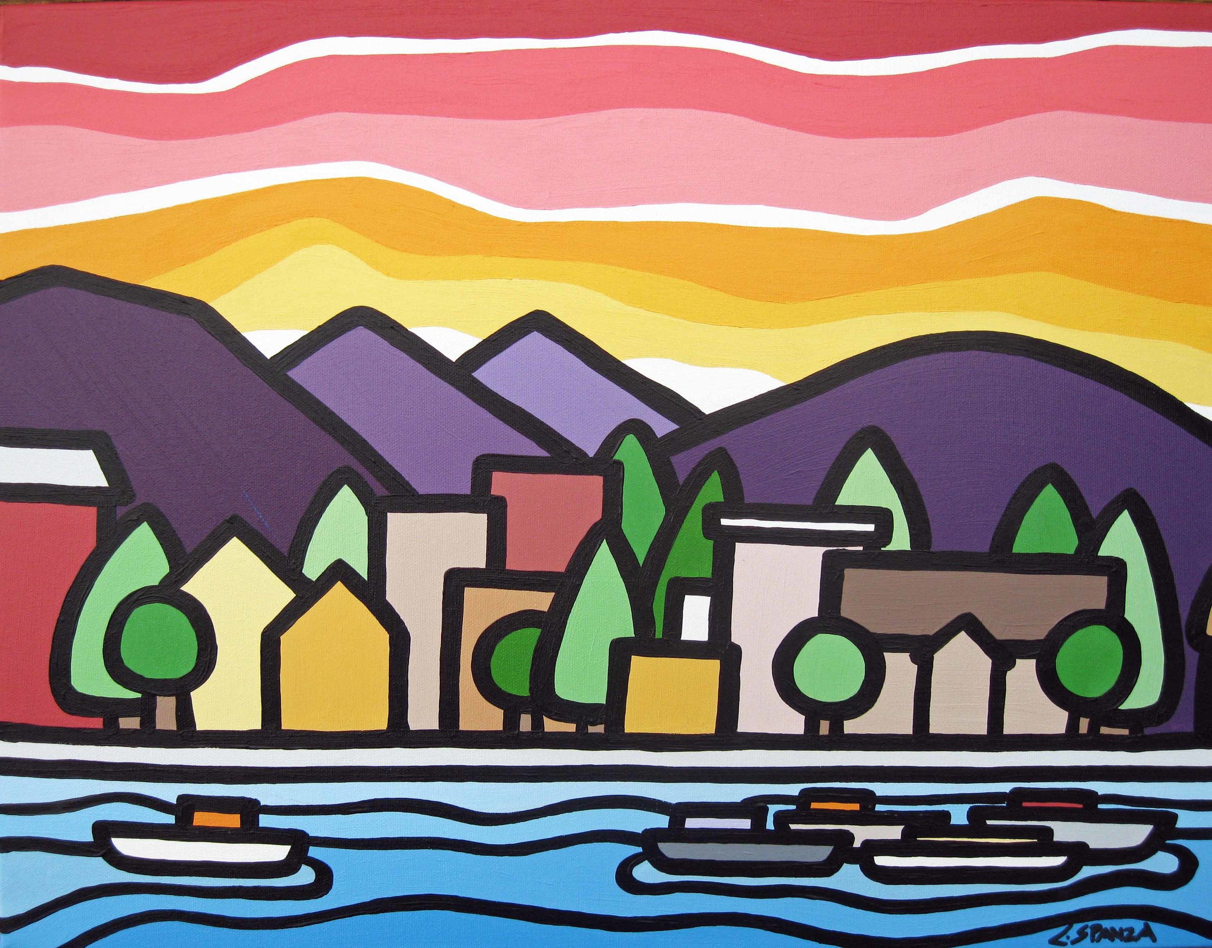 Title: Waterfront, 2013 Size: 16" x 20" acrylic on canvas SOLD