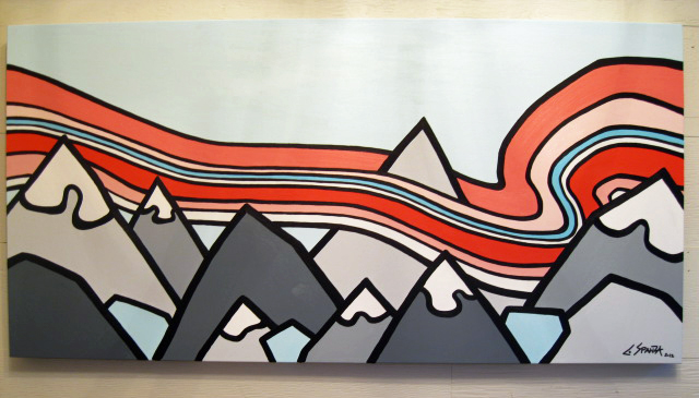 Title: Always Chasing Mountains, 2012 SIze: 24" x 48" acrylic on canvas SOLD