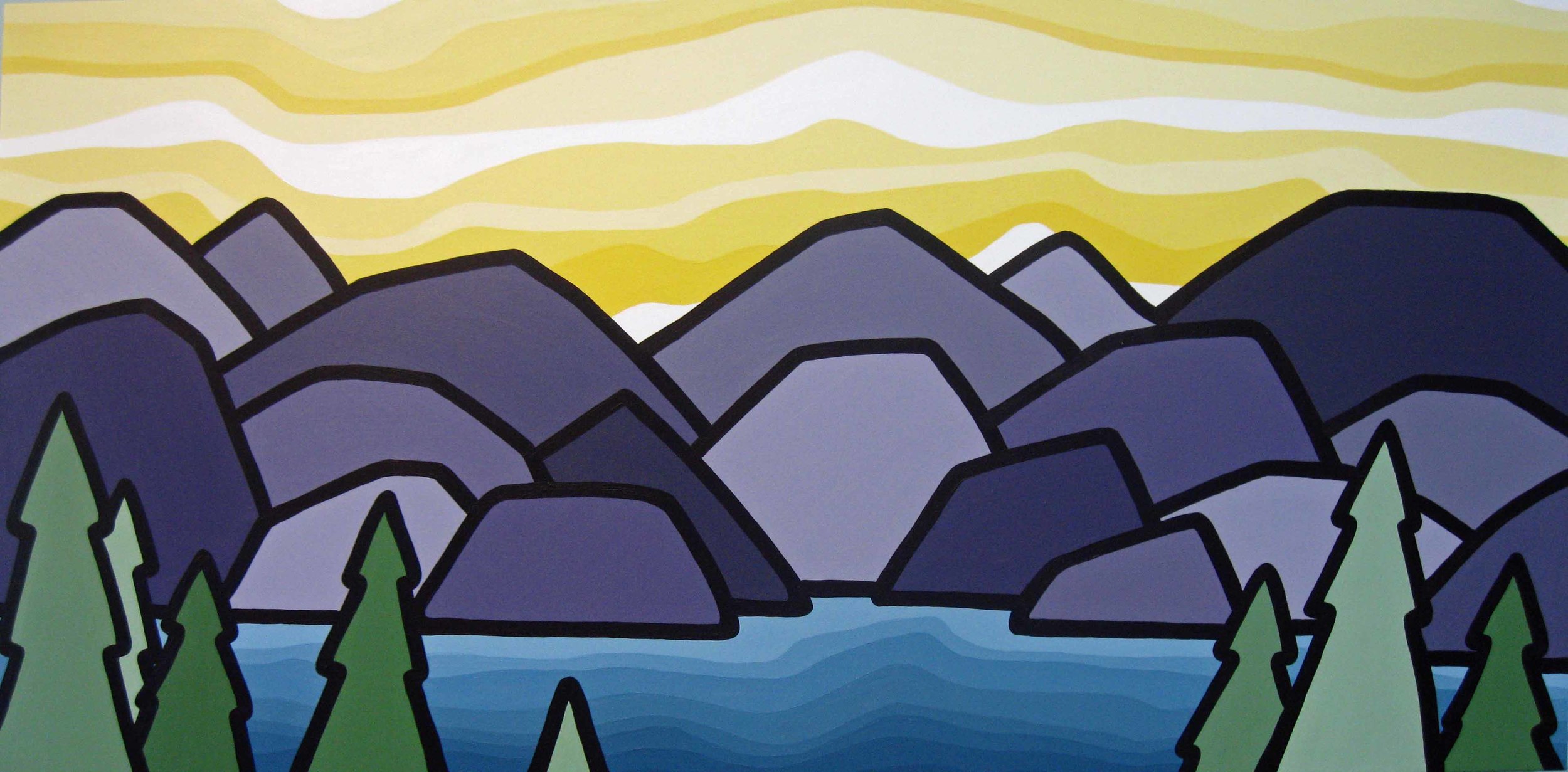 Title: The Inlet, 2012 Size: 24" x 48" acrylic on canvas SOLD