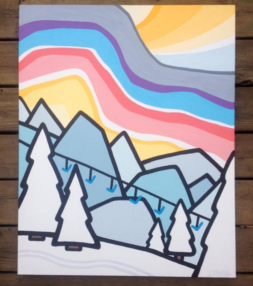 Title: Fresh Tracks, 2014 Size: 30" x 24" acrylic on canvas SOLD