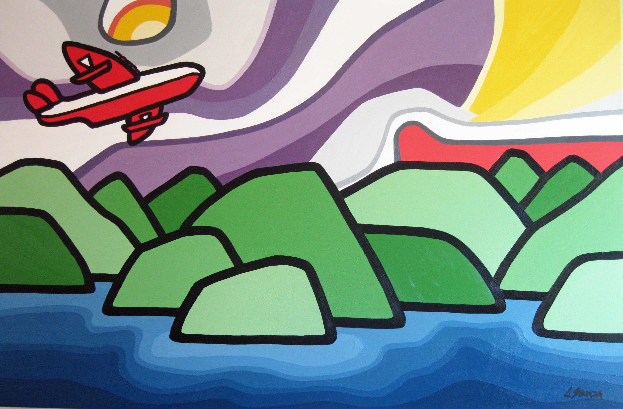 Title: The Bomber, 24" x 36" acrylic on canvas - SOLD