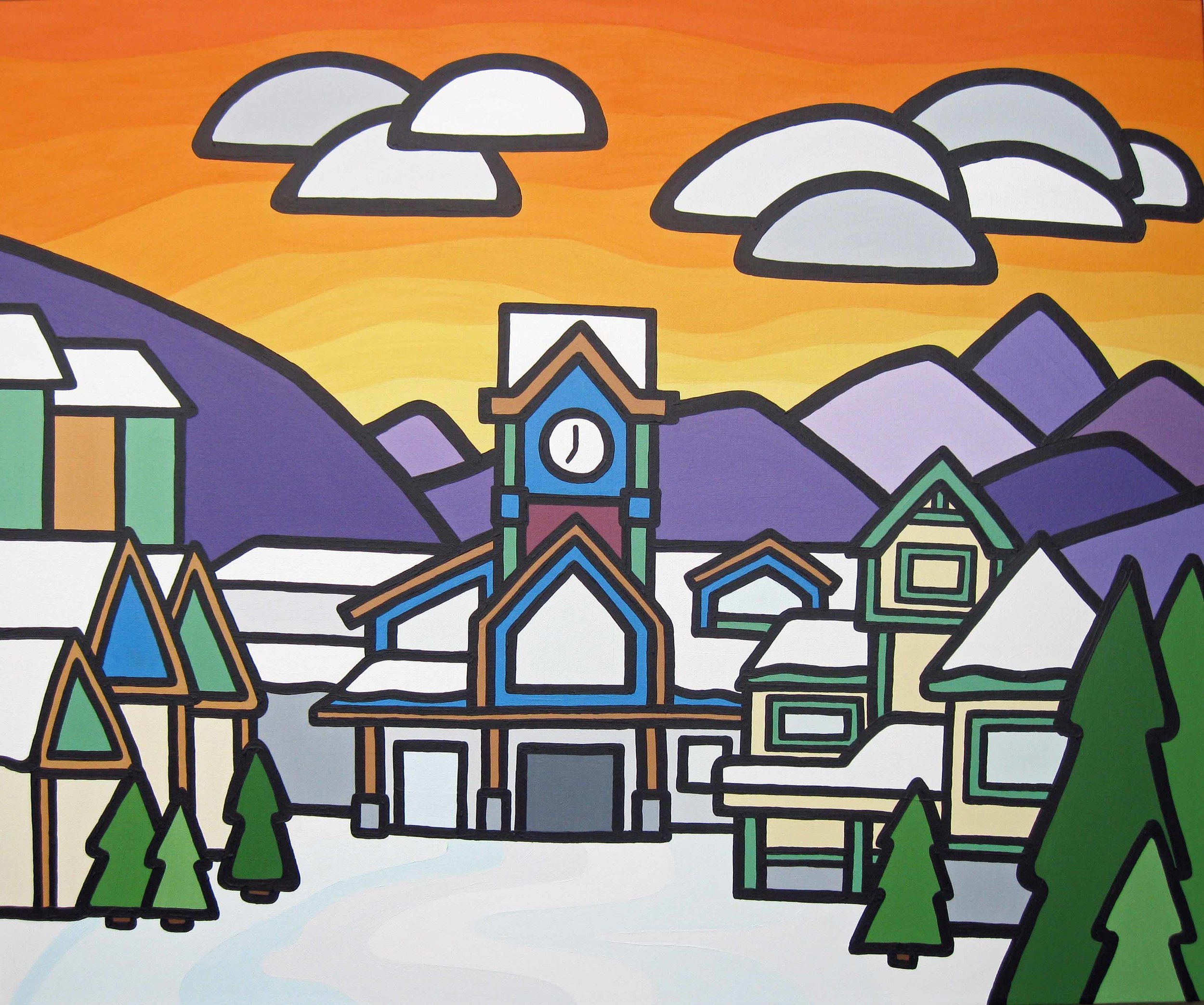 'Big White Clock Tower' 30"x36" SOLD