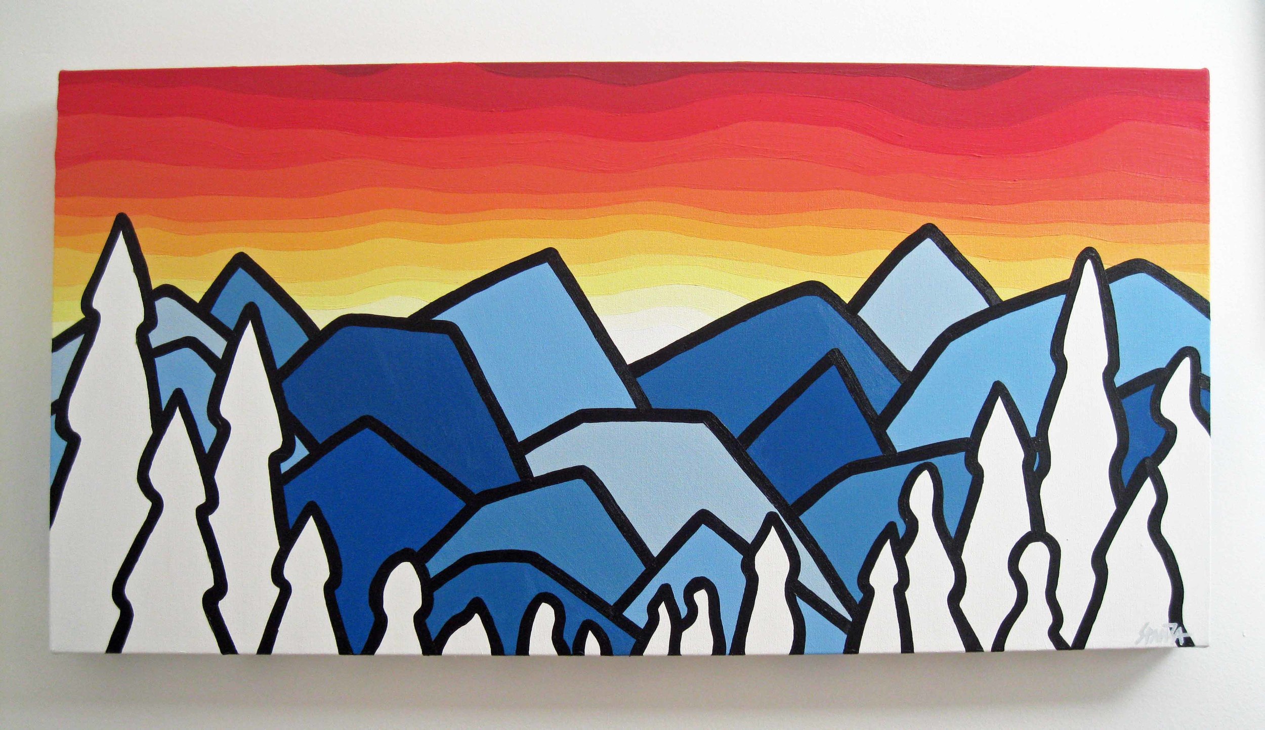 Title: Blue Diamond Size: 18" x 36" acrylic on canvas SOLD