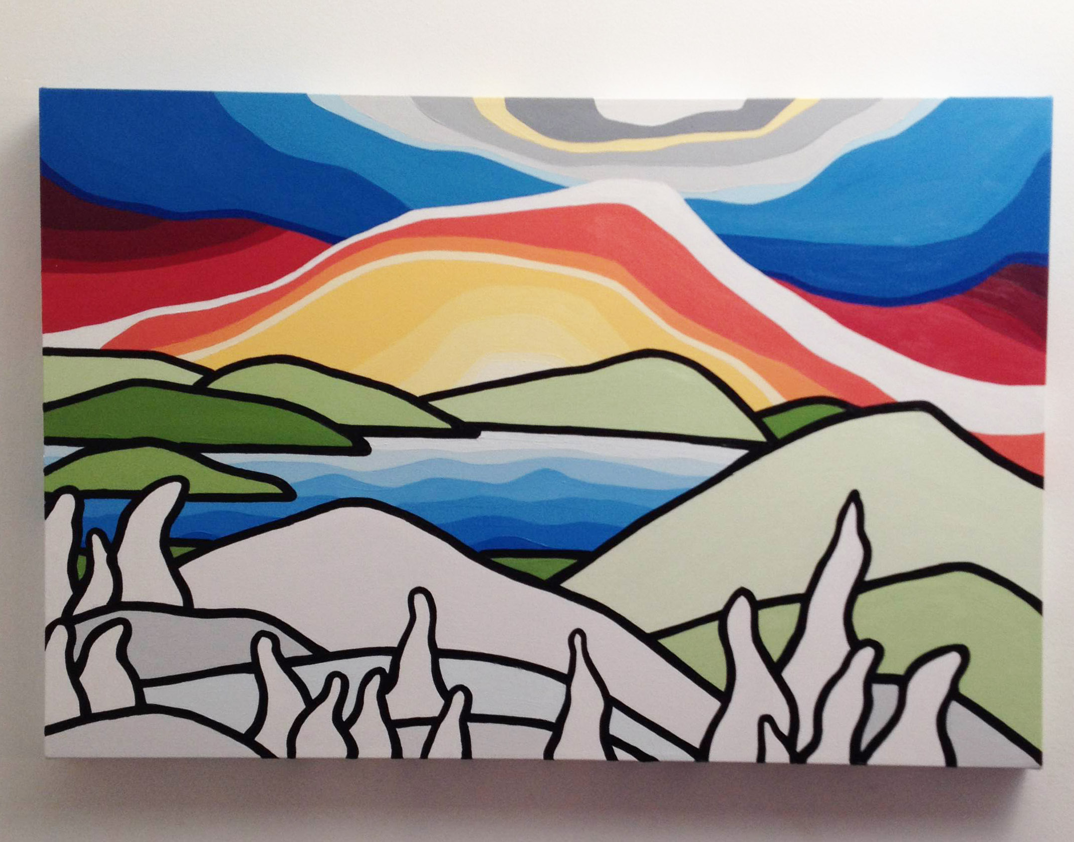 Title: A View From Seymour Size: 24" x 36" acrylic COMMISSION SOLD