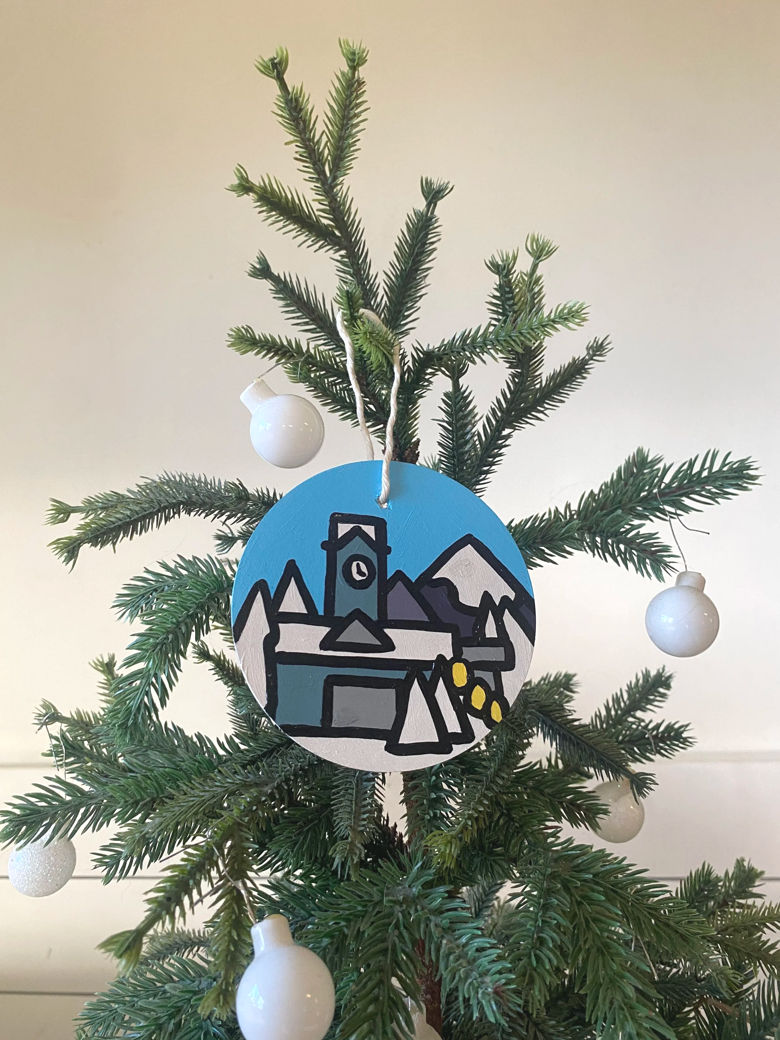 The Clock Tower Christmas Ornament 4"