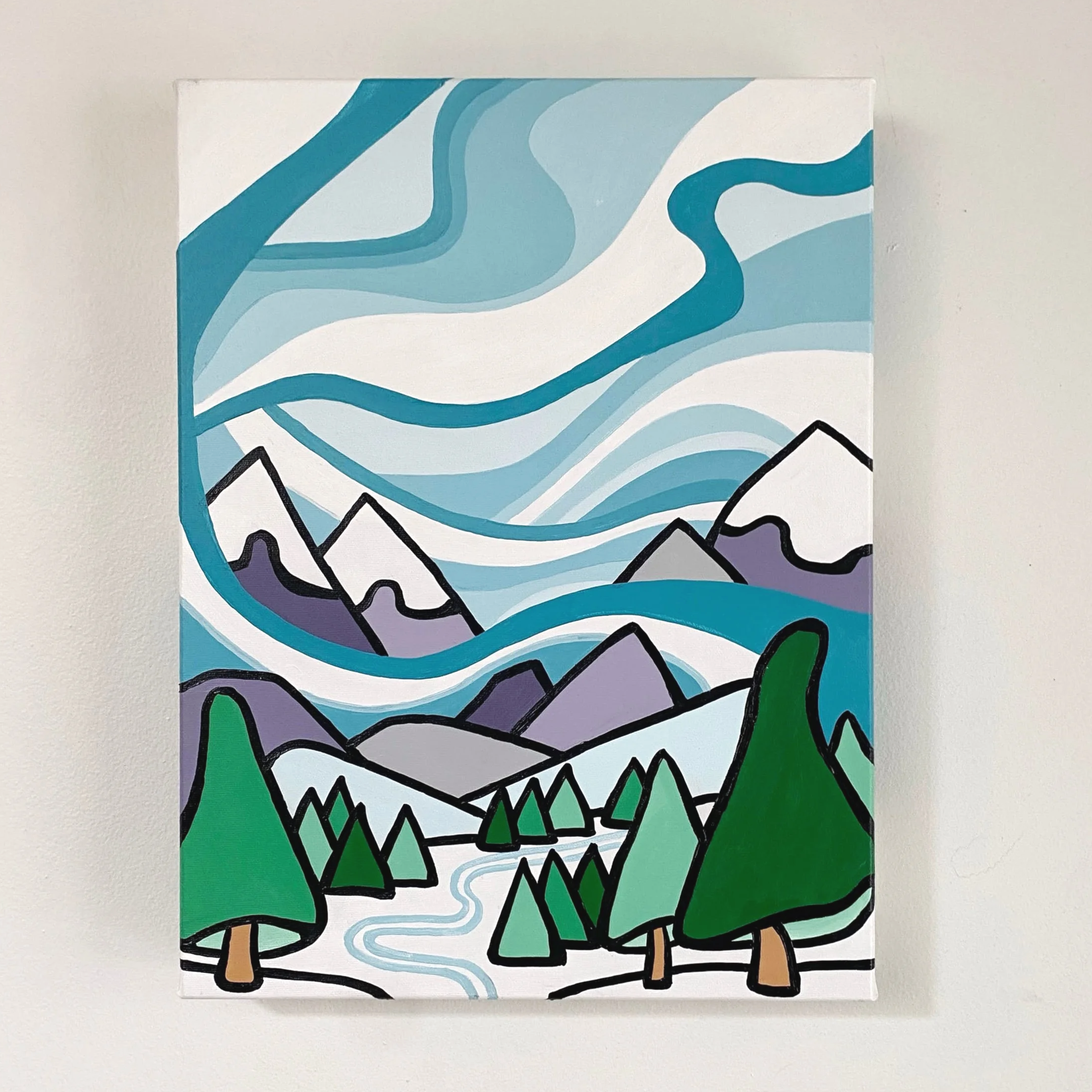 Skiing Through the Trees  16" x 12"