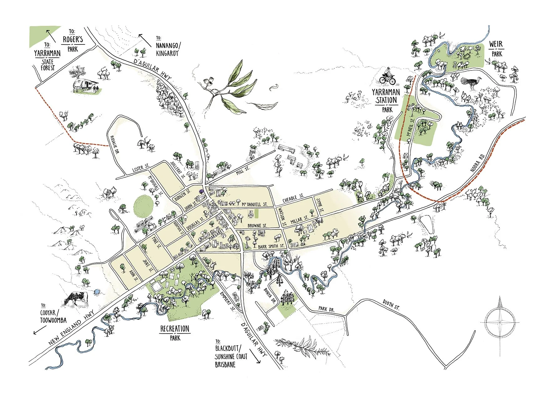 The Township of Yarraman - atop the Great Dividing Range.   Commissioned by Yarraman Business Group - 2021