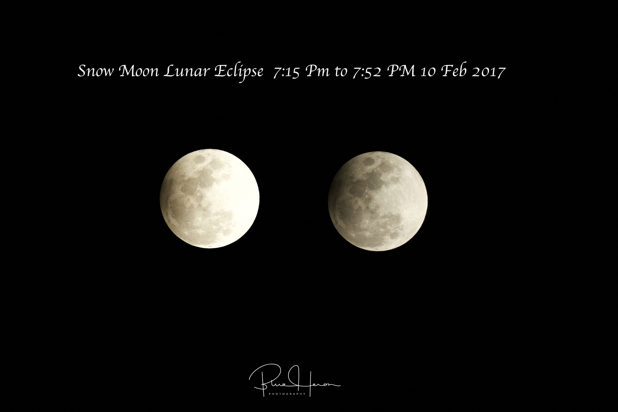 Snow Moon Lunar Eclipse peaked at 7:43PM Eastern..this series shows from 7:15 PM to 7:52 PM