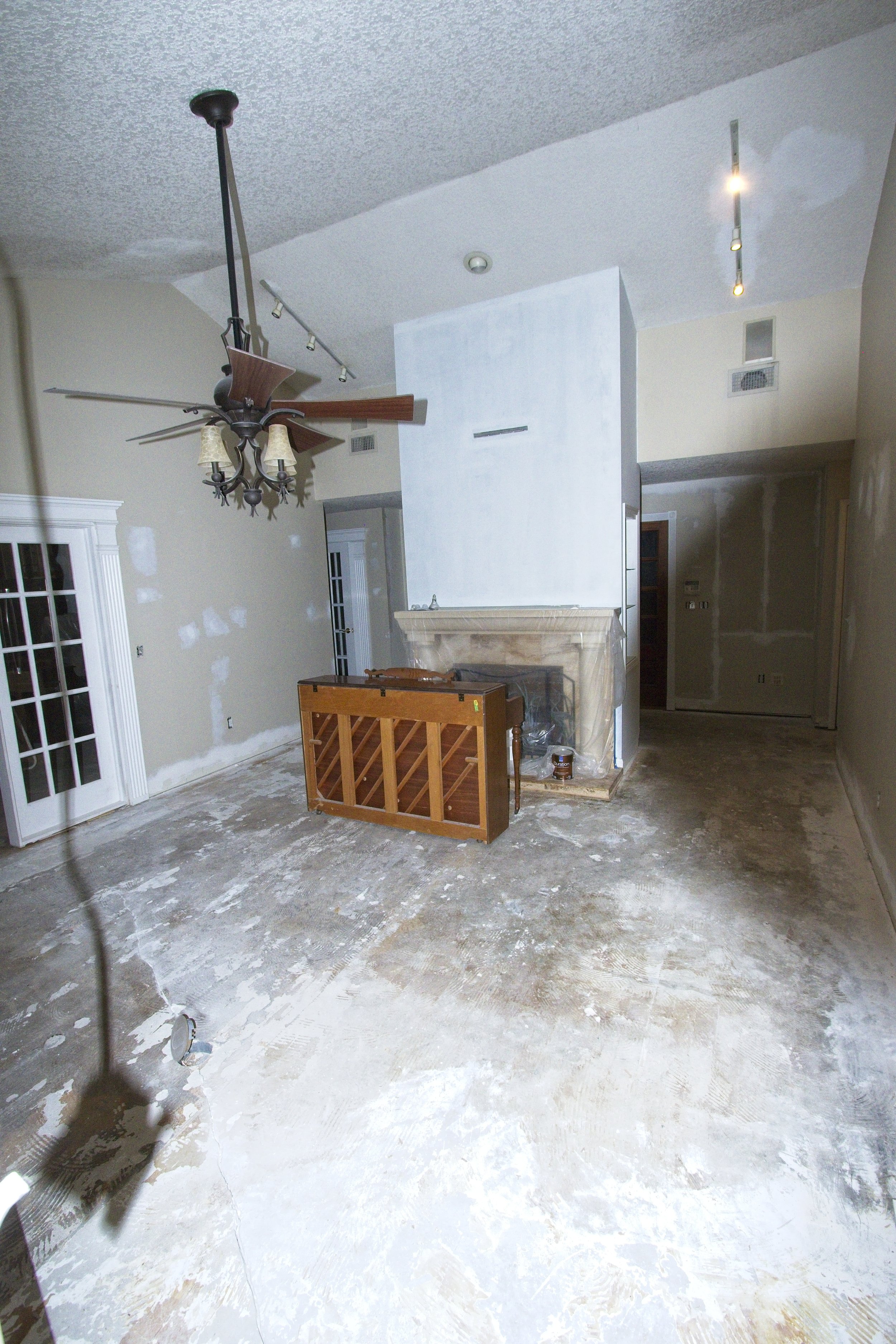 Hopefully some day next month my house won't look like this. PS my insurance company just said all was complete...so I sent them this photo..don't know what they consider complete!