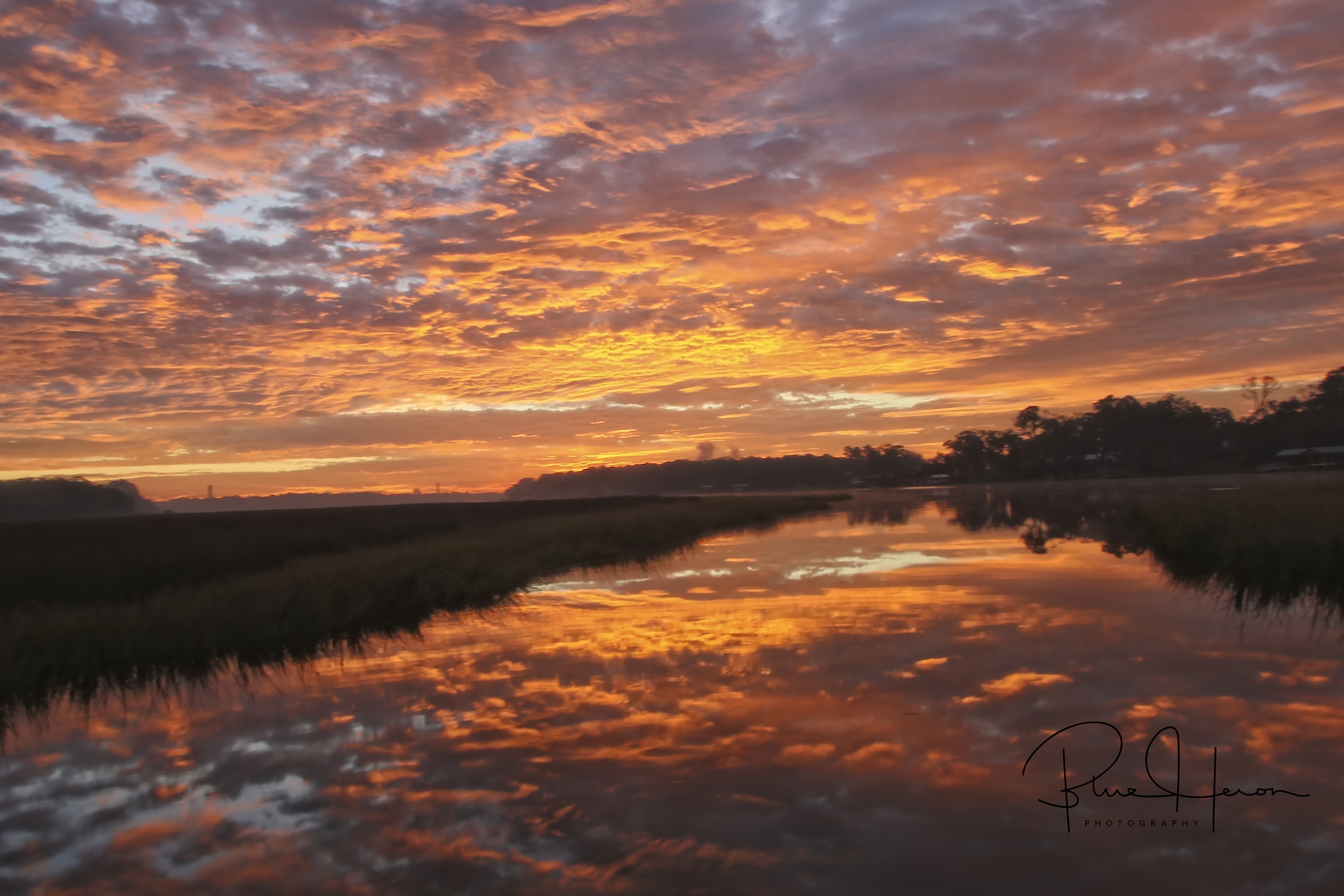 Fire on the water….just missed the red glow..