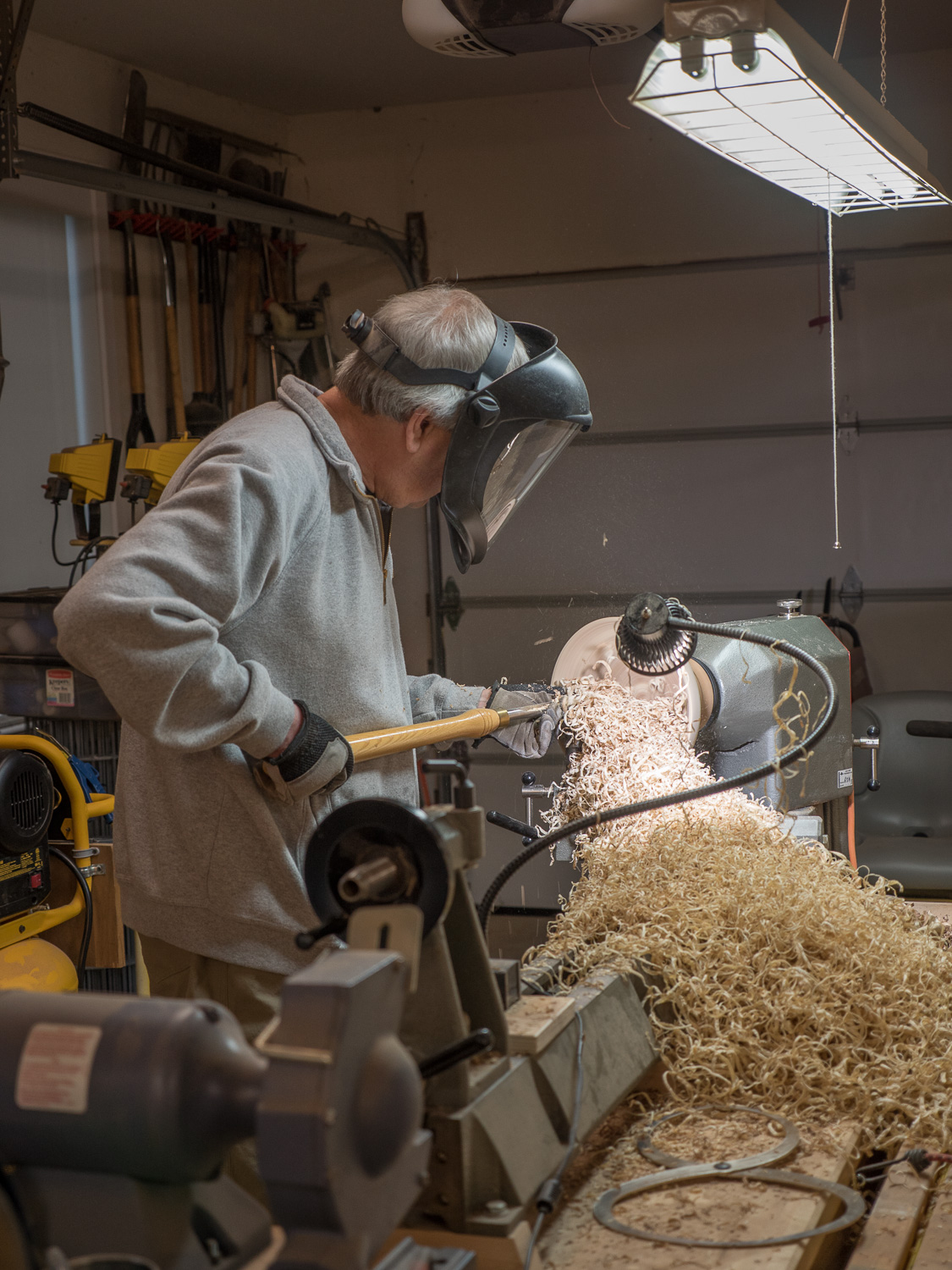 Maple bowl in progress, moments before it shattered - too thin.