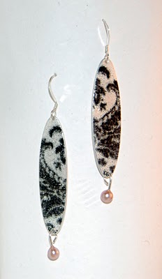silver and enamel earrings patsy kay kolesar