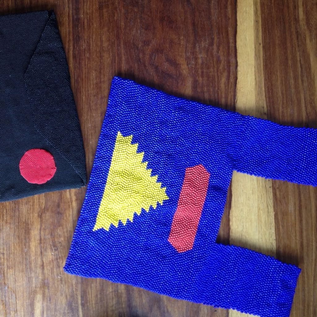 finished glass beaded carrier bag + envelope bag // made by our beading collective of Ju'|hoansi San bead weaving women in Tsumkwe, Namibia @meglawdon @annamhaber // coming soon the #cistantheshop
