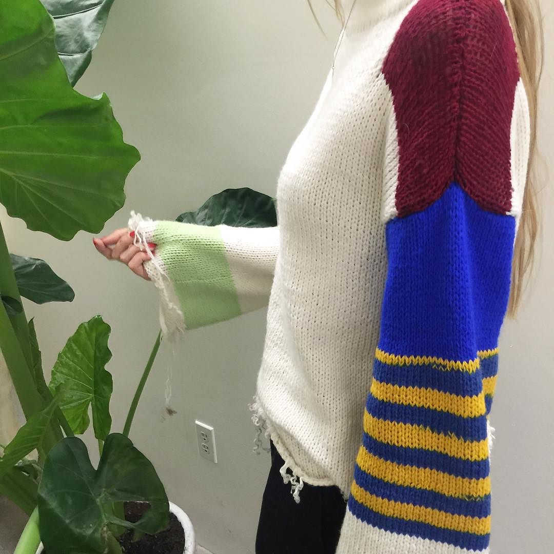 new hand-knit sample in the studio ✨ // silk cashmere made by hand in Bosnia