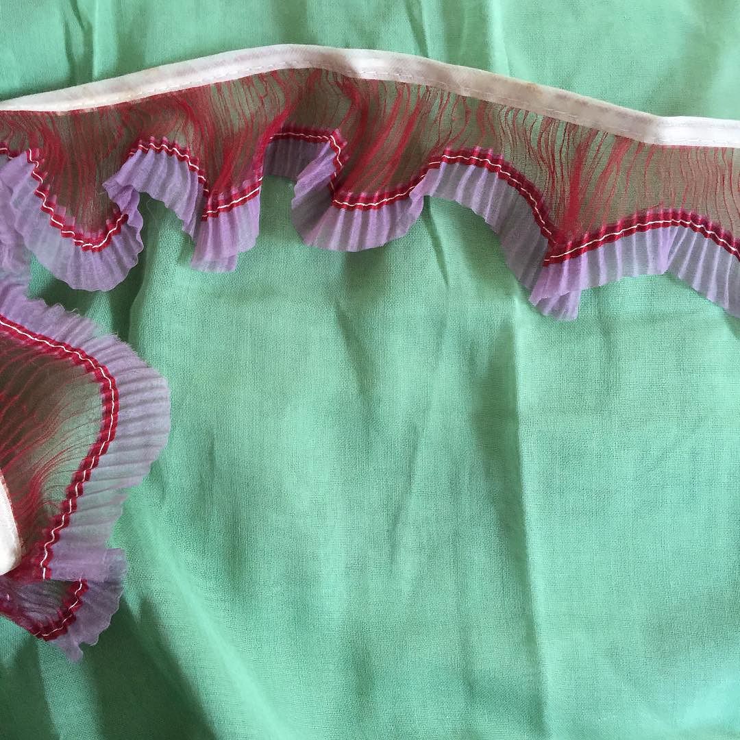 green khadi + red ribbon