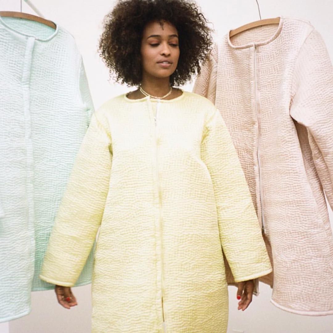 hand-hammered silk charmeuse box coats // New Delhi // @kaylablackmon @naomishonstudio 💕