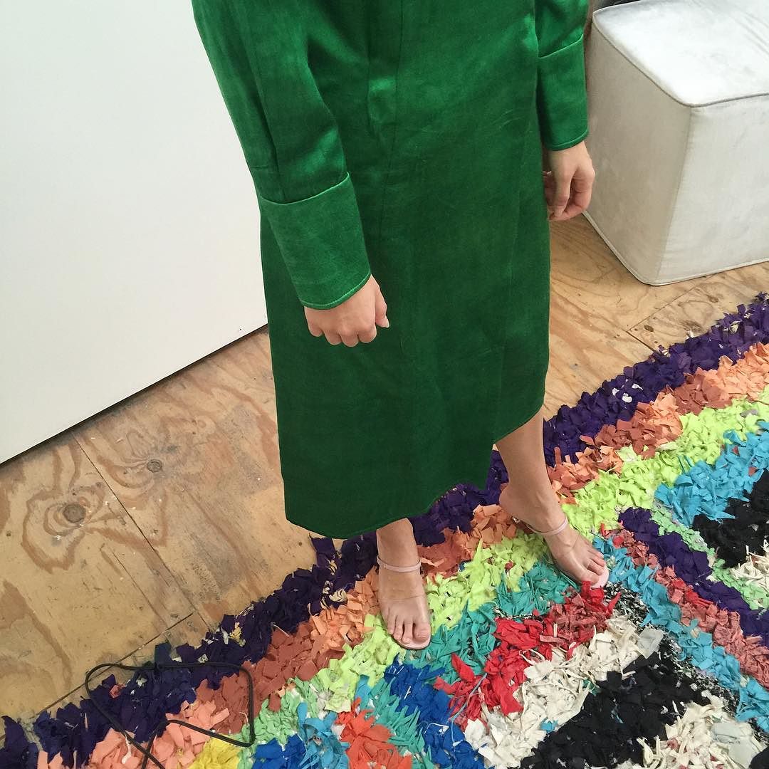 emerald green silk mashroo robe dress // Ahmedabad #comingsoon