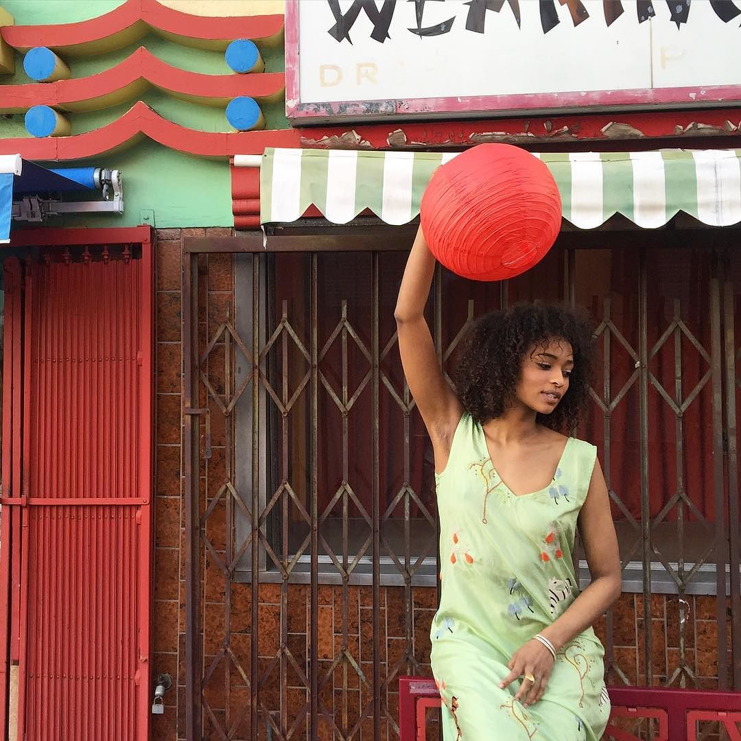 shooting bb @kaylablackmon with @yourgirlchuck // hand-embroidered silk, Ahmedabad