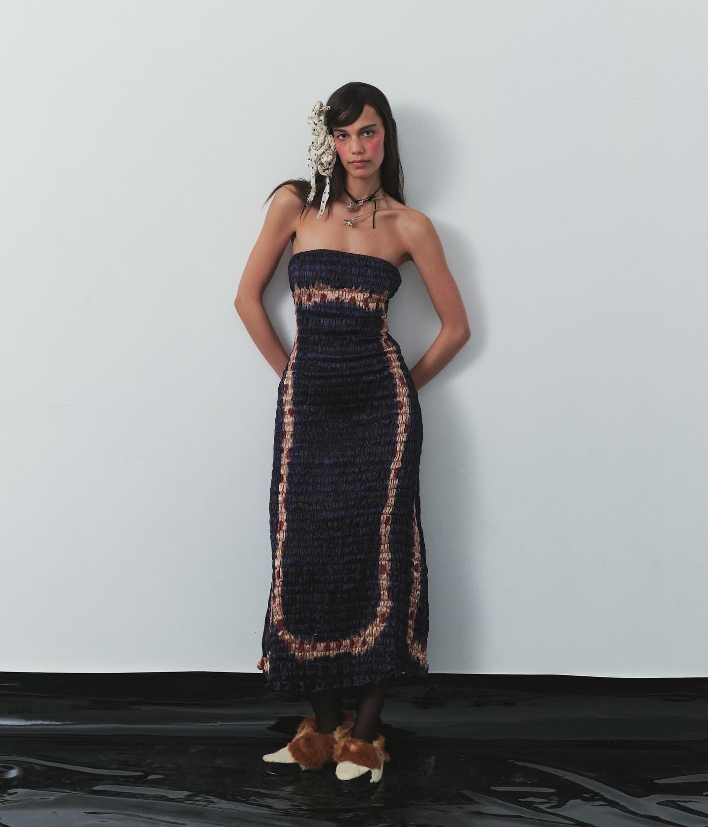 Tigra Tigra gathered mashroo with tie dye + block print / made by hand in Ahmedabad