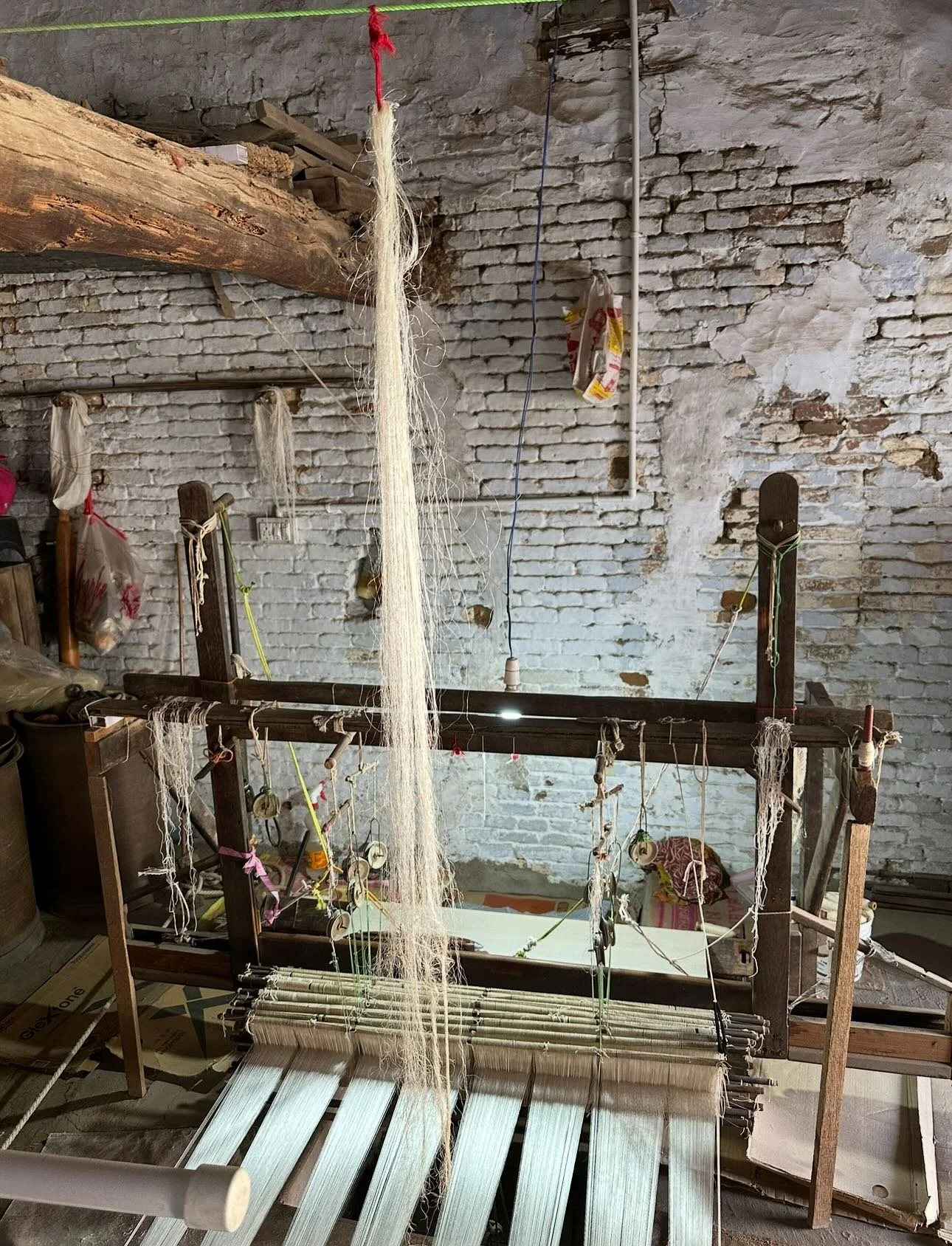 the mashroo loom in Patan

Once a booming textile center known for Patola and Silk Mashroo, there are said to be only around 15-20 mashroo weavers left working in the area. Some textile historians date mashroo back to the 11th century. Weaving silk m