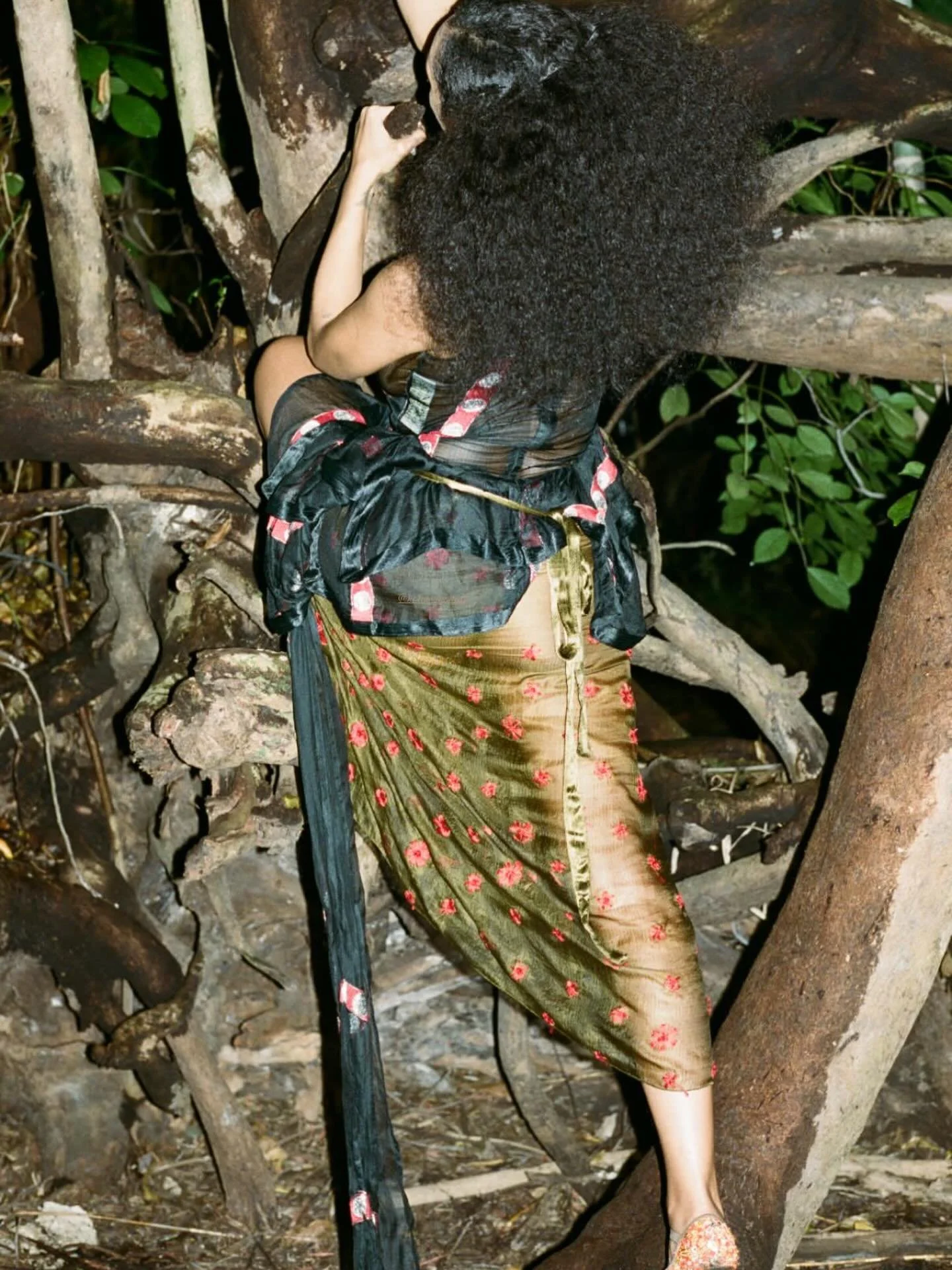 Solange @solangeknowles in full TIGRA / hand-embroidered silk kota and hand-beaded ballet slippers 🫀

Photo by @kobewagstaff