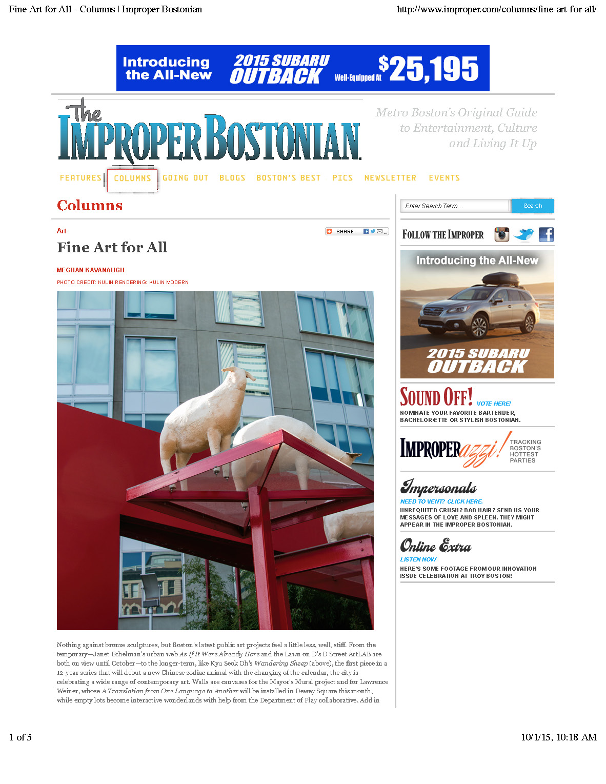 Improper Bostonian Fall Arts Preview Issue