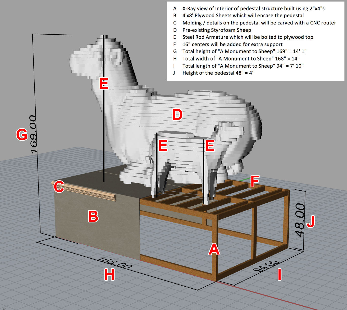 A Monument to Sheep, Structural Rendering