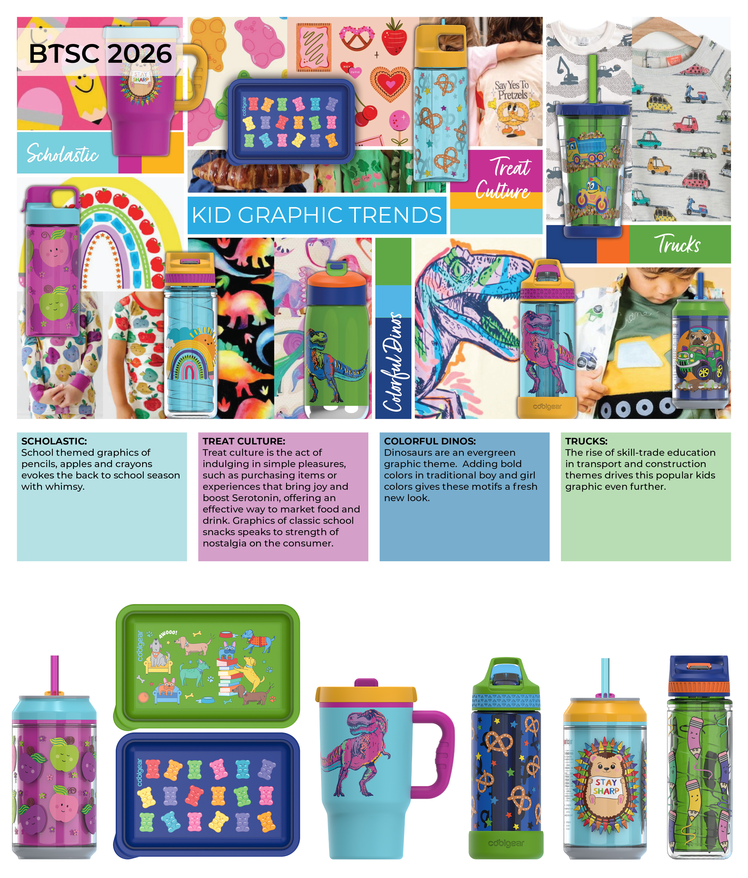 ©Cool Gear Back to School Color & Graphic Trend and Product Samples