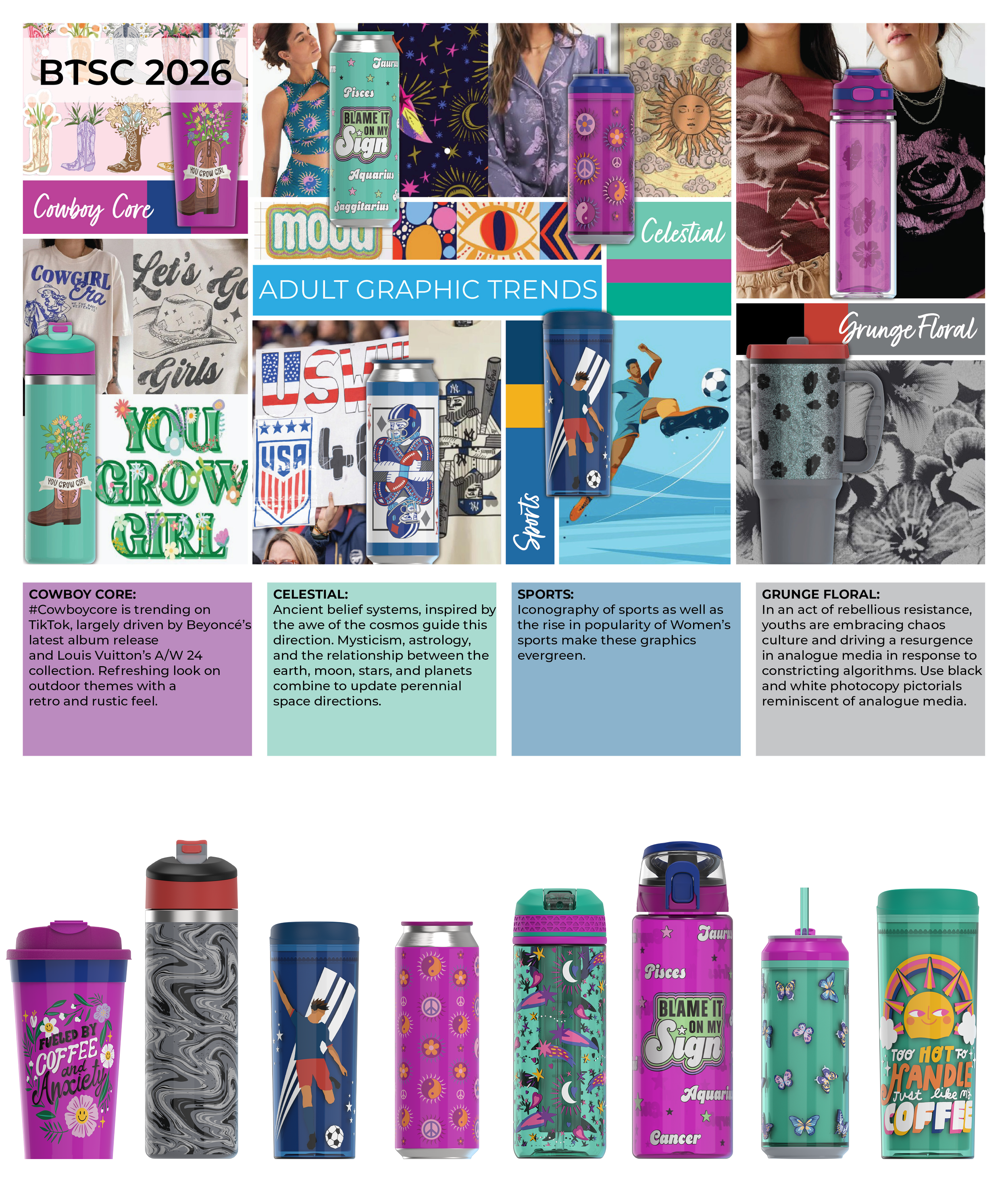 ©Cool Gear Back to Campus Color & Graphic Trends and Product Samples