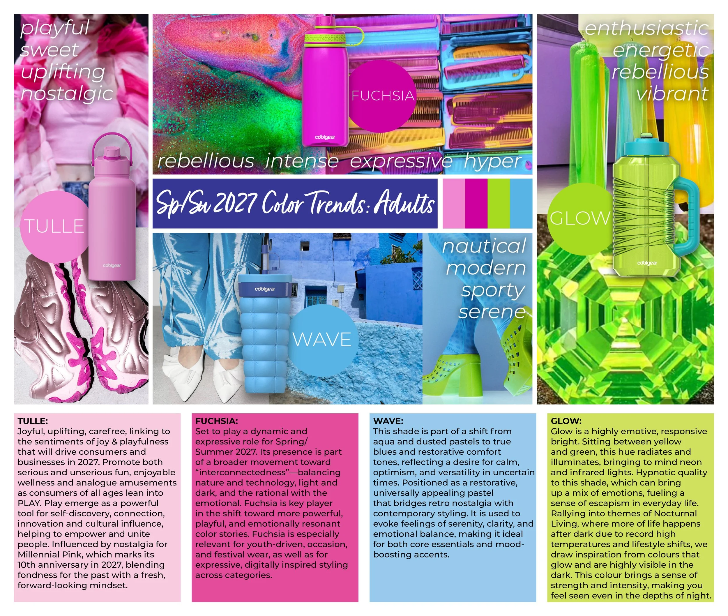 ©Cool Gear Spring Summer 2027 Color Palette - Adult Hydration