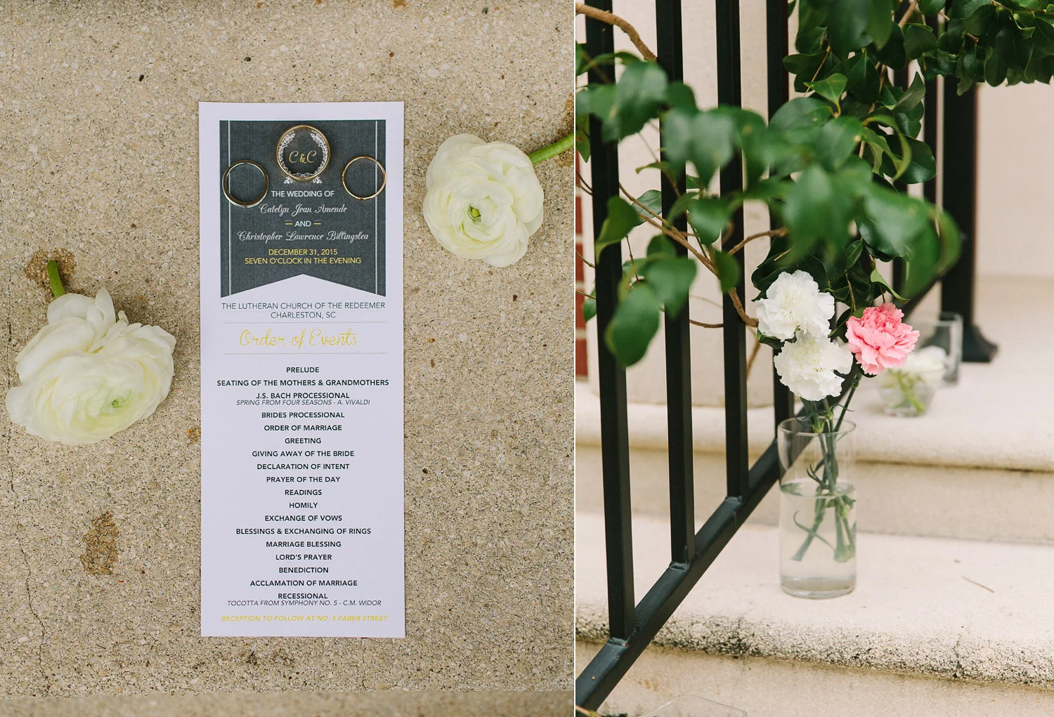 www.lindseyamiller.com Charleston SC New Years Eve Wedding at No