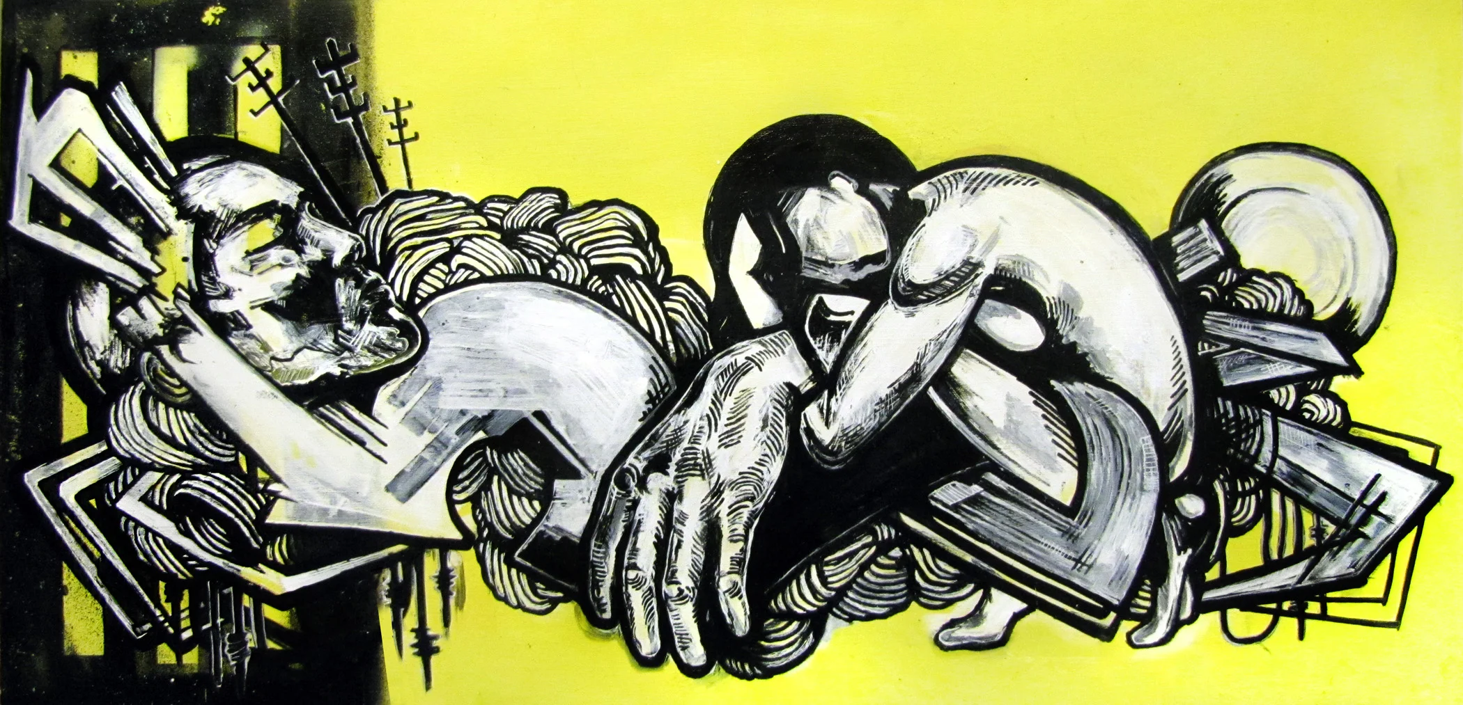 You & I | 12"x24", Acrylic and Aerosol on Wood