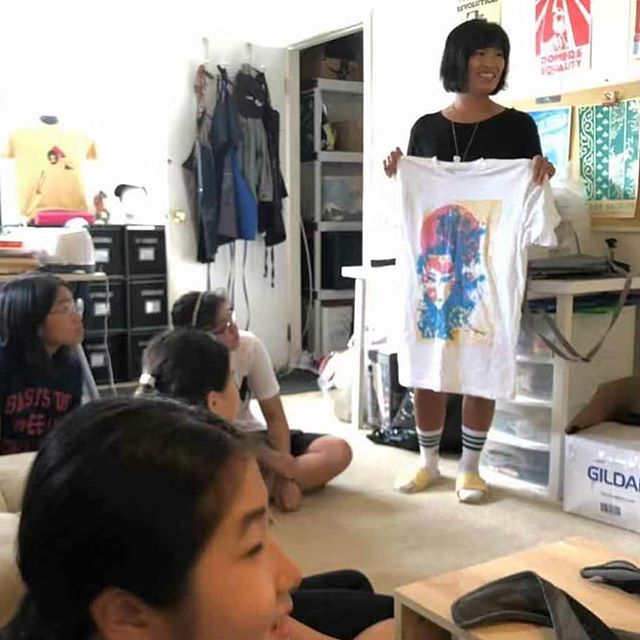 Thank you @Soulandinkcrew for an amazing screen printing workshop earlier this month! We were all inspired by your story and captivated by the design and printing process. 📷 Sherry and Frankie showing examples of both Soul &amp; Ink and personal wor