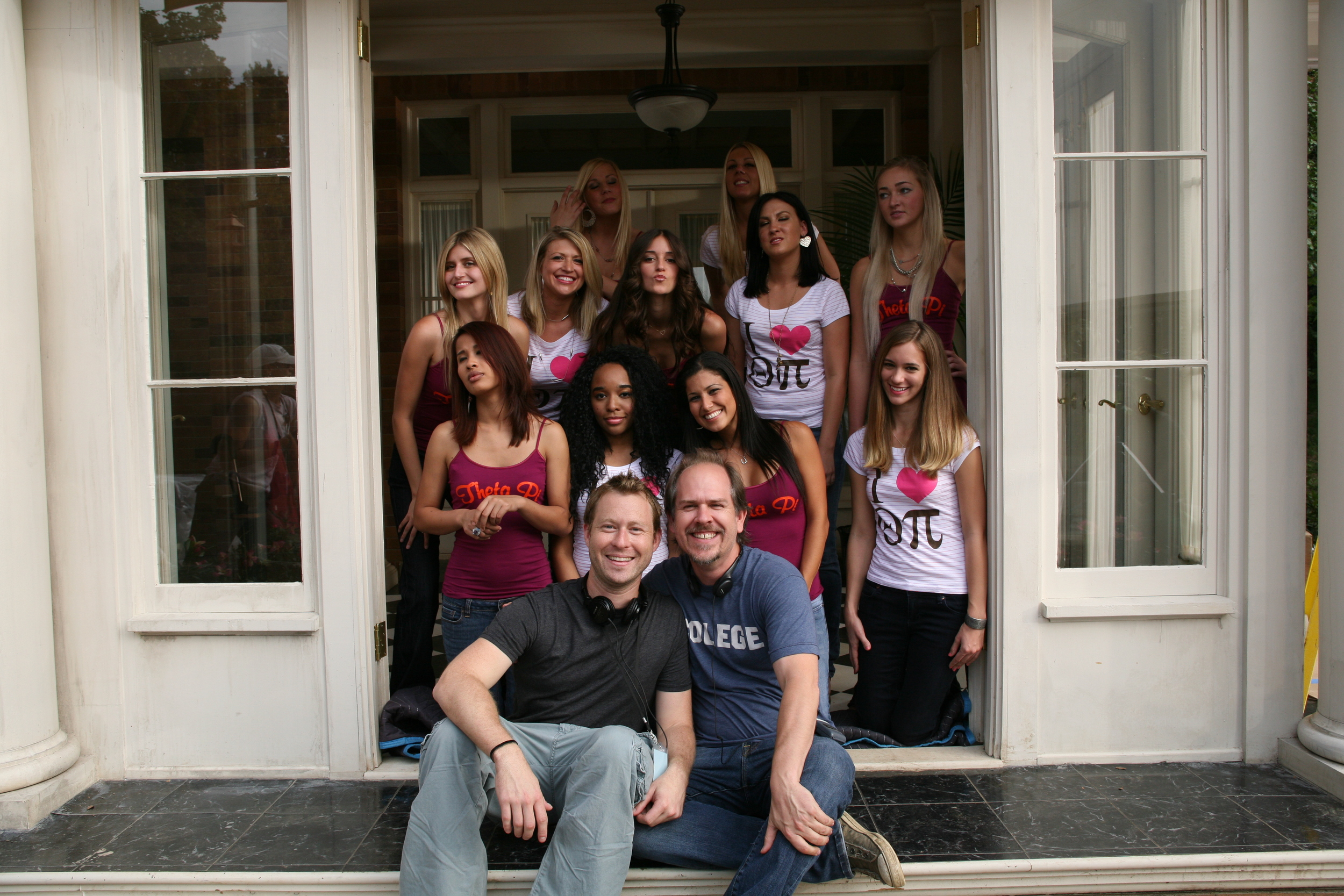 With Director Stewart Hendler and the girls of Theta Pi on Sorority Row